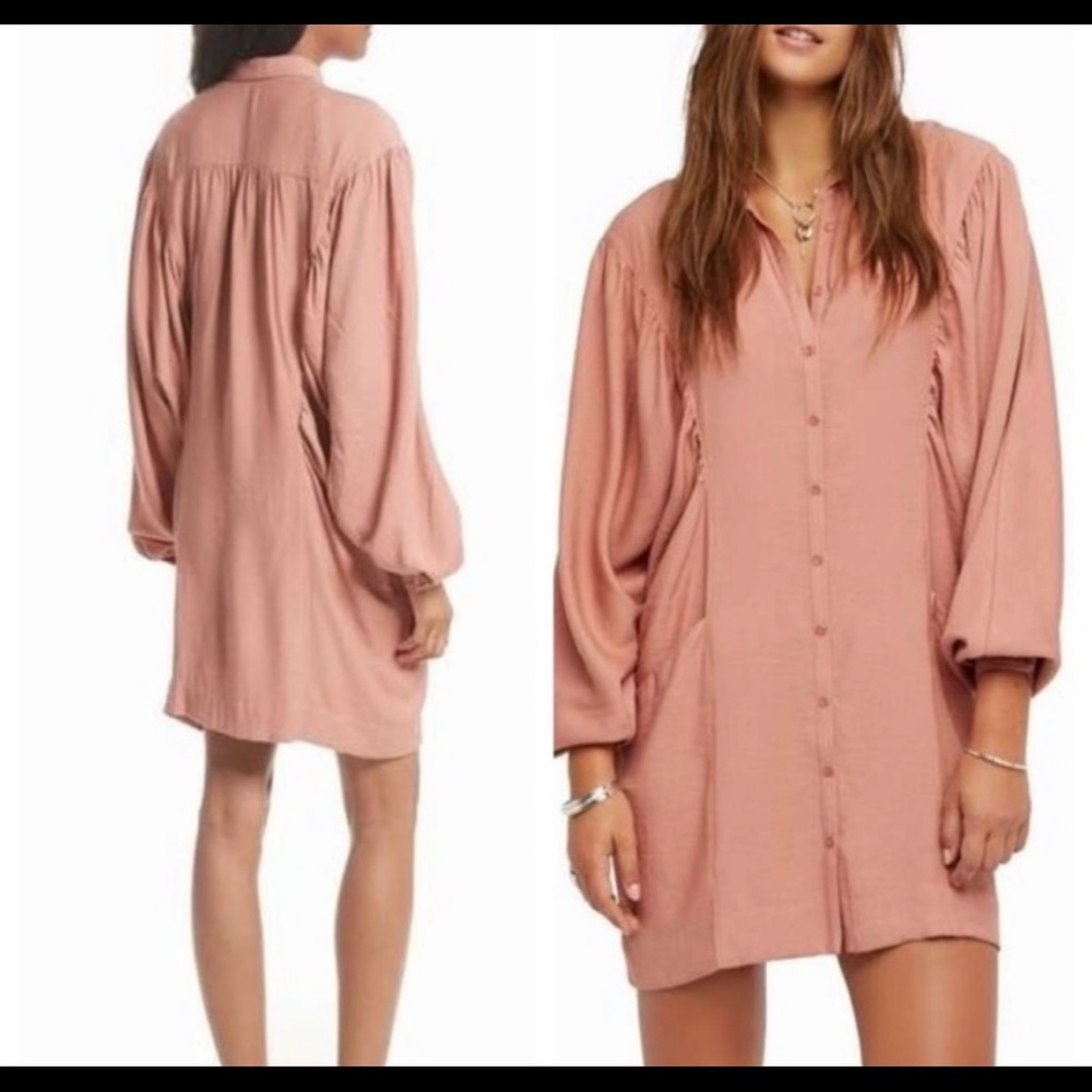 Free People fade away shirt/slip dress
